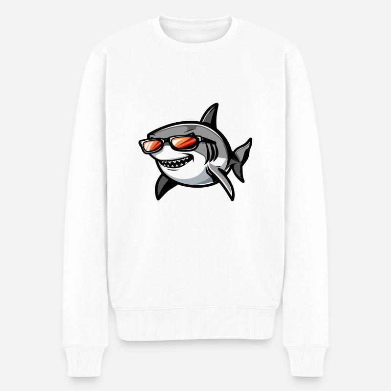 Animal requin - Pull Premium bio Homme - blanc