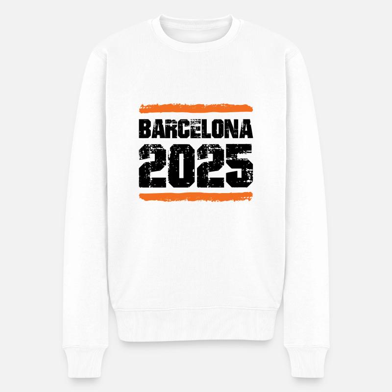 Barcelona 2025 Team - Männer Premium Bio Pullover - Weiß