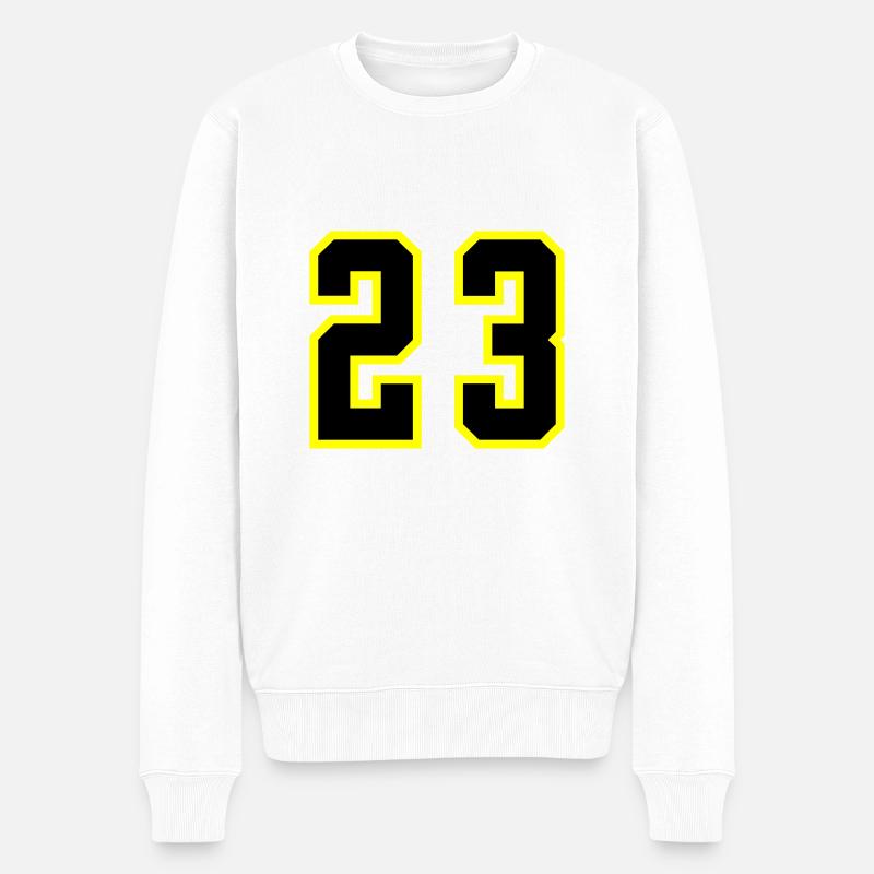 23 Zahl Trikot - Männer Premium Bio Pullover - Weiß