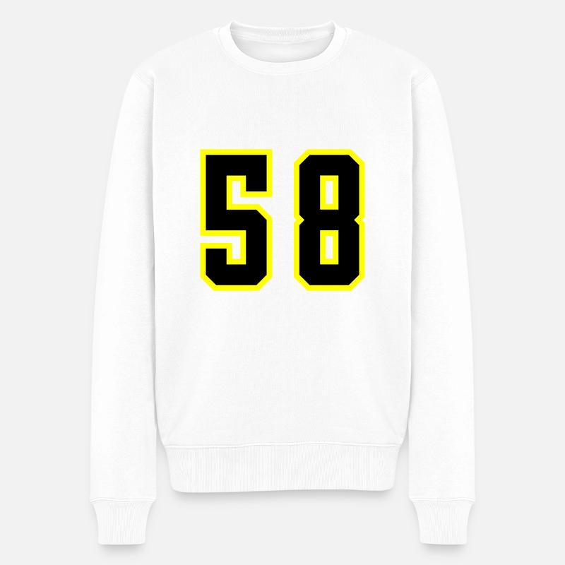 58 Zahl Trikot - Männer Premium Bio Pullover - Weiß