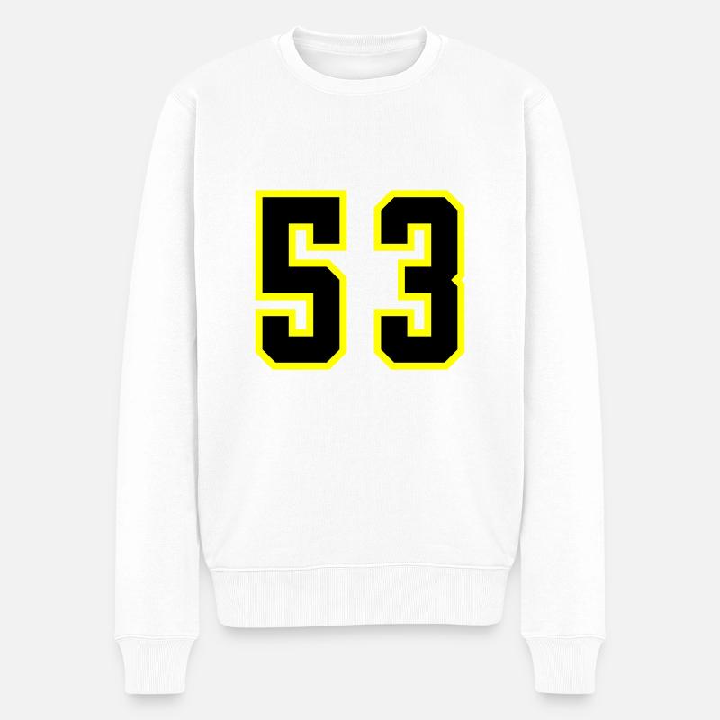 53 Zahl Trikot - Männer Premium Bio Pullover - Weiß