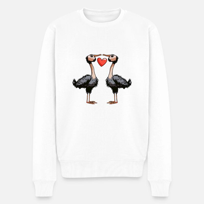 Bouquet Couple Saint-Valentin - Pull Premium bio Homme - blanc