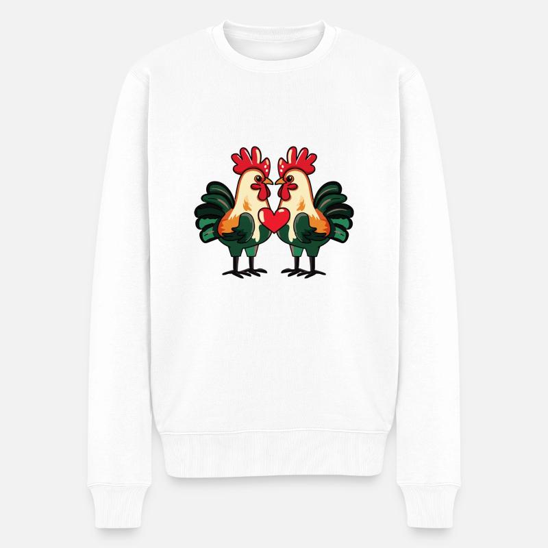Couple Saint-Valentin - Pull Premium bio Homme - blanc