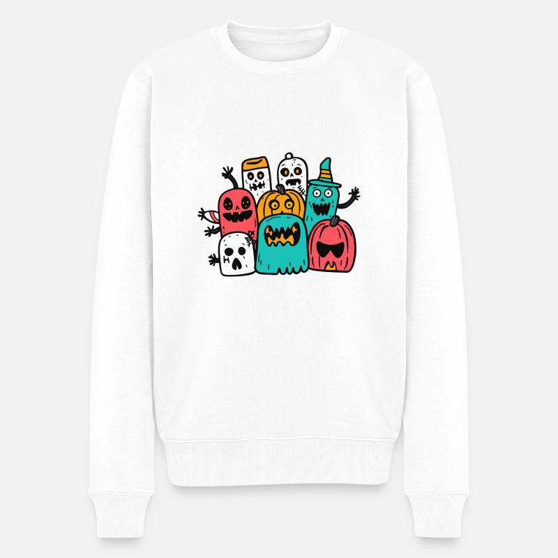 Figurines de fête d’Halloween - Pull Premium bio Homme - blanc