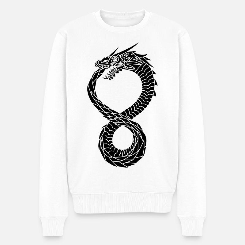 Dragon infini noir - Pull Premium bio Homme - blanc