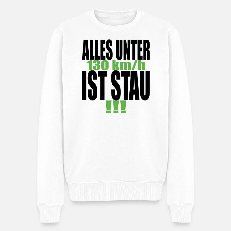 Tempolimit Autobahn Grüne Habeck Freiheit Verbot - Männer Premium Bio Pullover - Weiß