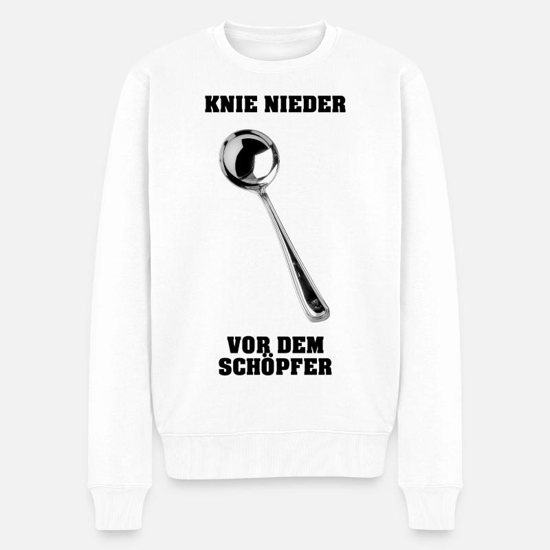 Knie nieder vor dem Schöpfer - Männer Premium Bio Pullover - Weiß