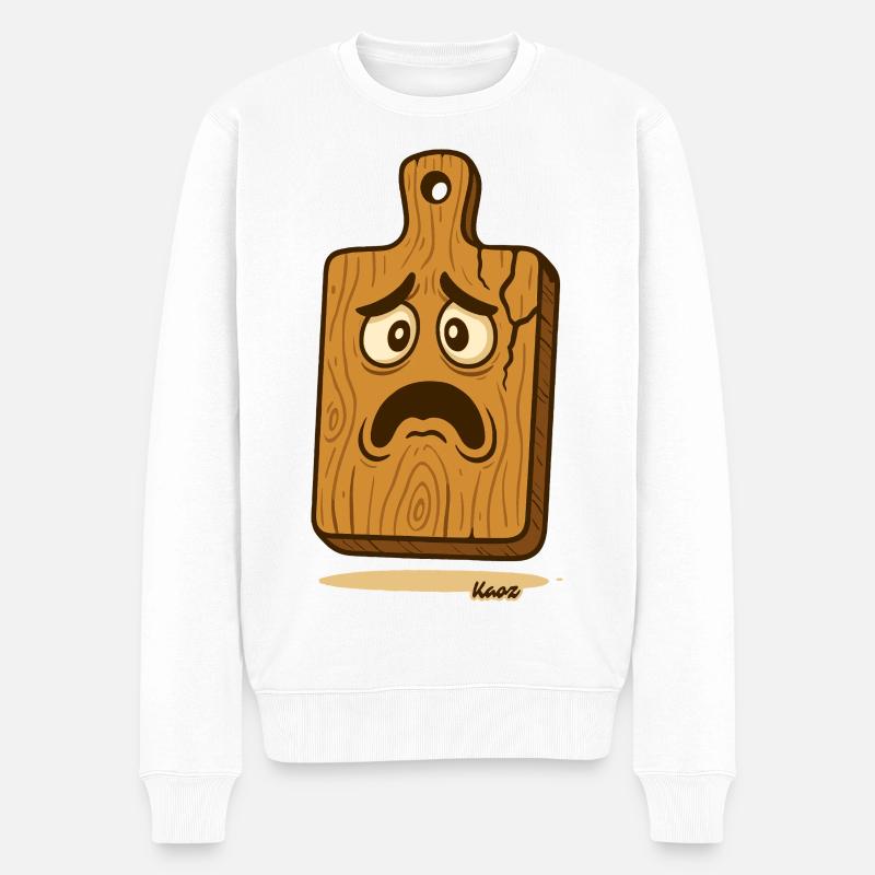 Schneidbrett_mit_Gesicht pour la cuisine - Pull Premium bio Homme - blanc
