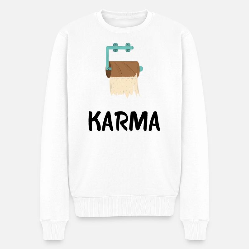 KARMA - Männer Premium Bio Pullover - Weiß