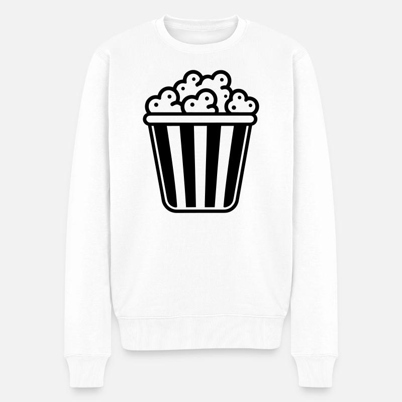 Popcorn - Männer Premium Bio Pullover - Weiß
