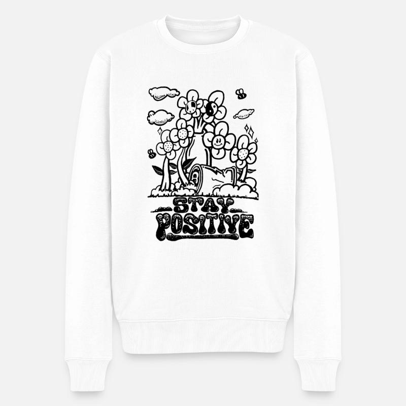 Stay positive - Männer Premium Bio Pullover - Weiß