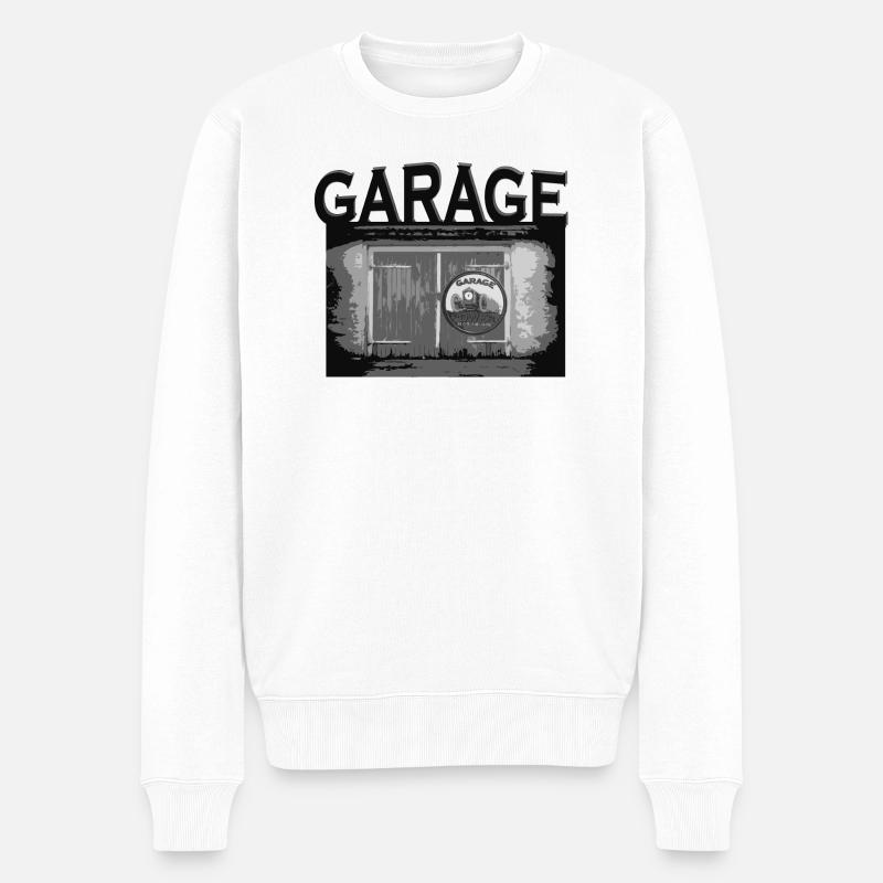 Garage - Männer Premium Bio Pullover - Weiß