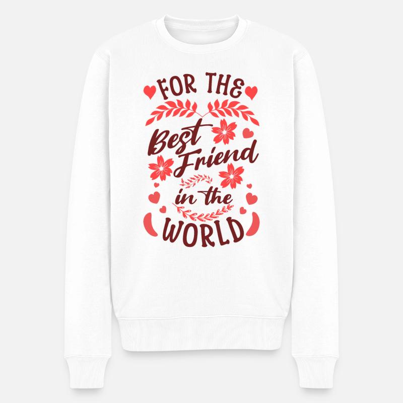 Pour le meilleur ami du monde Aimer le design - Pull Premium bio Homme - blanc