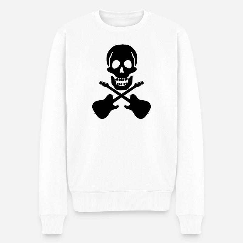 Todesgitarre - Männer Premium Bio Pullover - Weiß