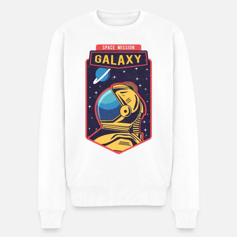 Space Galaxy Graphique - Pull Premium bio Homme - blanc