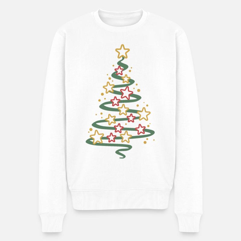 Christbaum-Sterne - Männer Premium Bio Pullover - Weiß