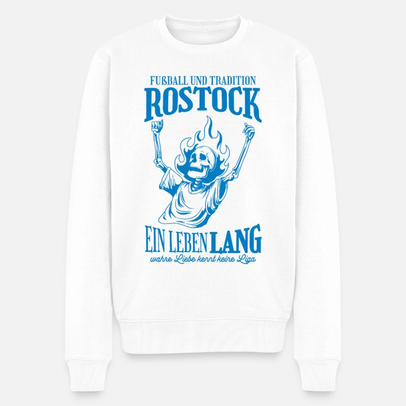Rostock Tradition Fußball Geschenk - Männer Premium Bio Pullover - Weiß