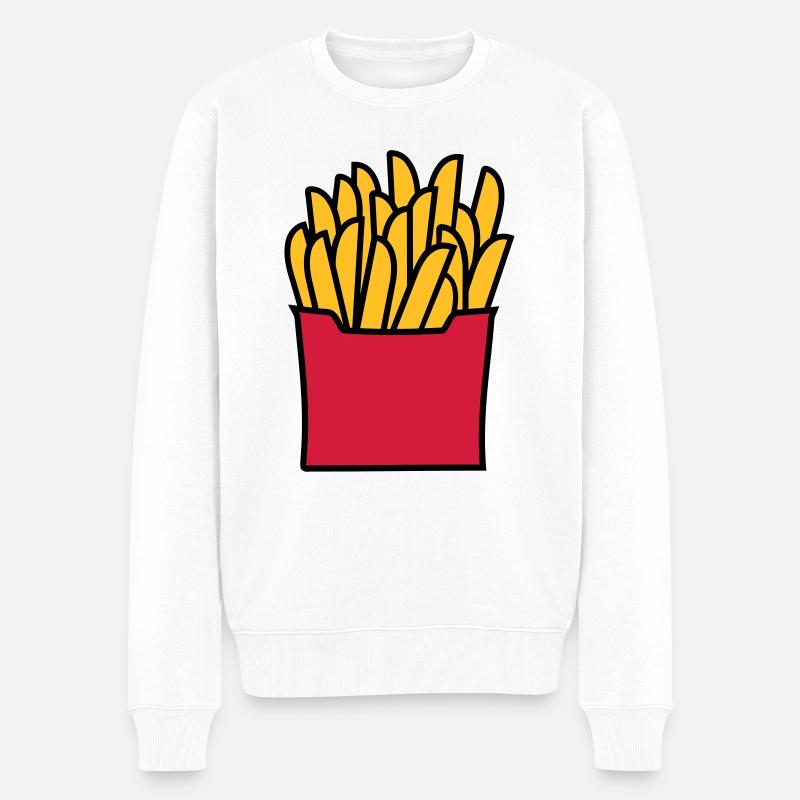 Pommes - Männer Premium Bio Pullover - Weiß