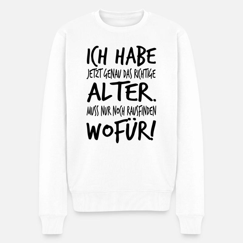 Alter Mann Rente Rentner runder Geburtstag Sprüche - Männer Premium Bio Pullover - Weiß