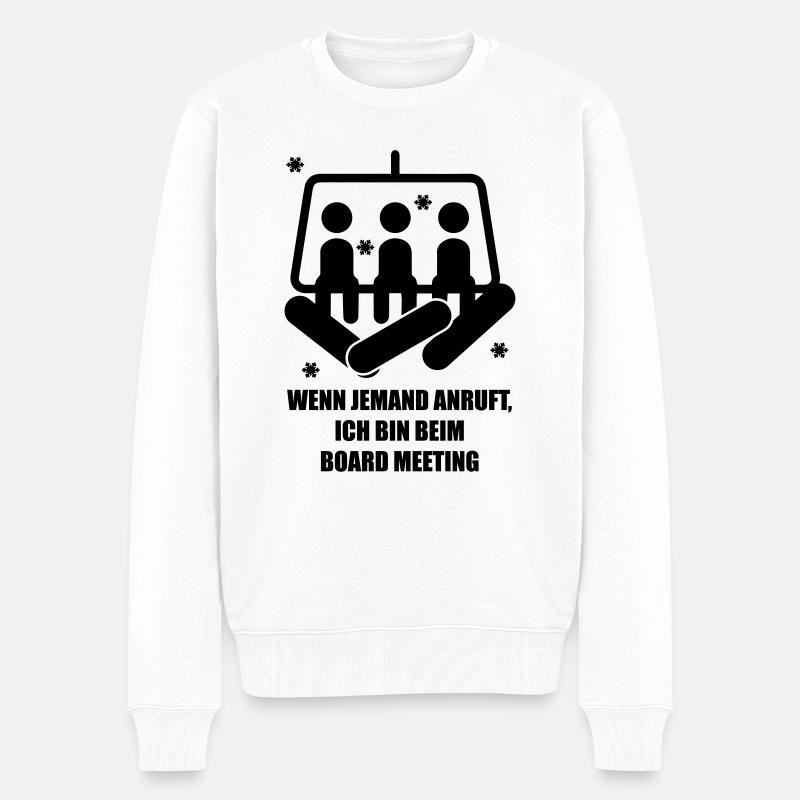 Snowboard - Männer Premium Bio Pullover - Weiß
