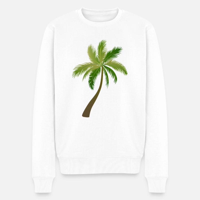 palmier arbre palmiers - Pull Premium bio Homme - blanc