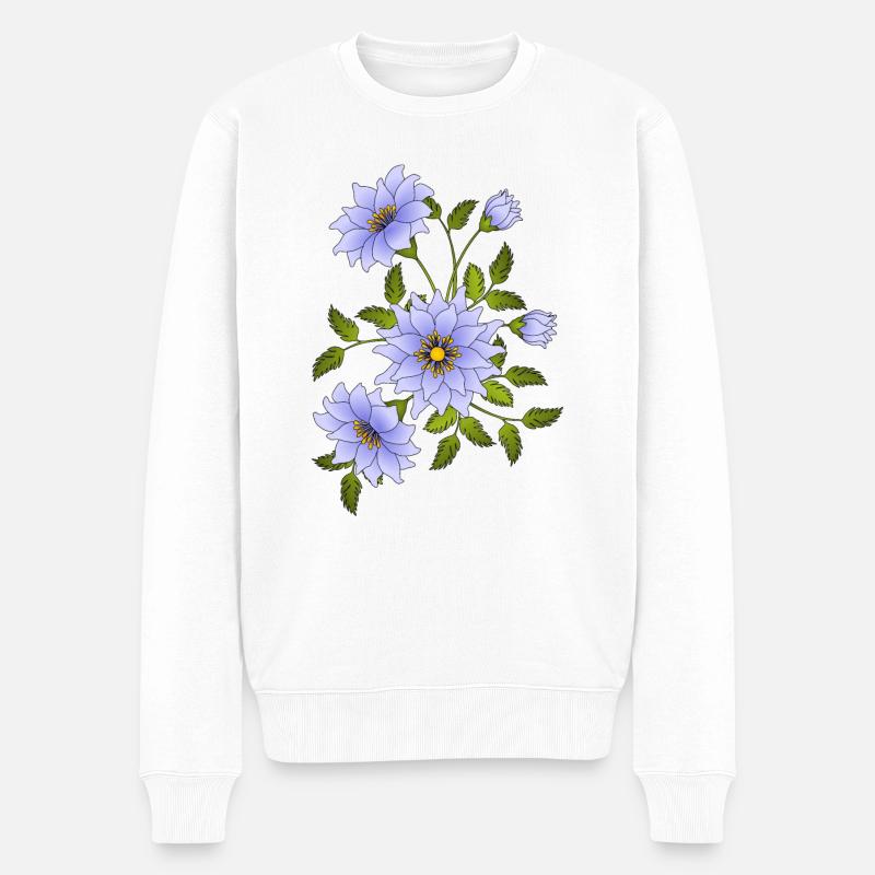 fleurs - Pull Premium bio Homme - blanc