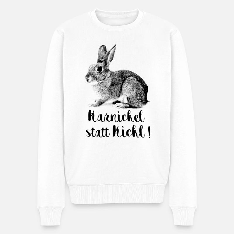 Karnickl statt Kickl! - Männer Premium Bio Pullover - Weiß