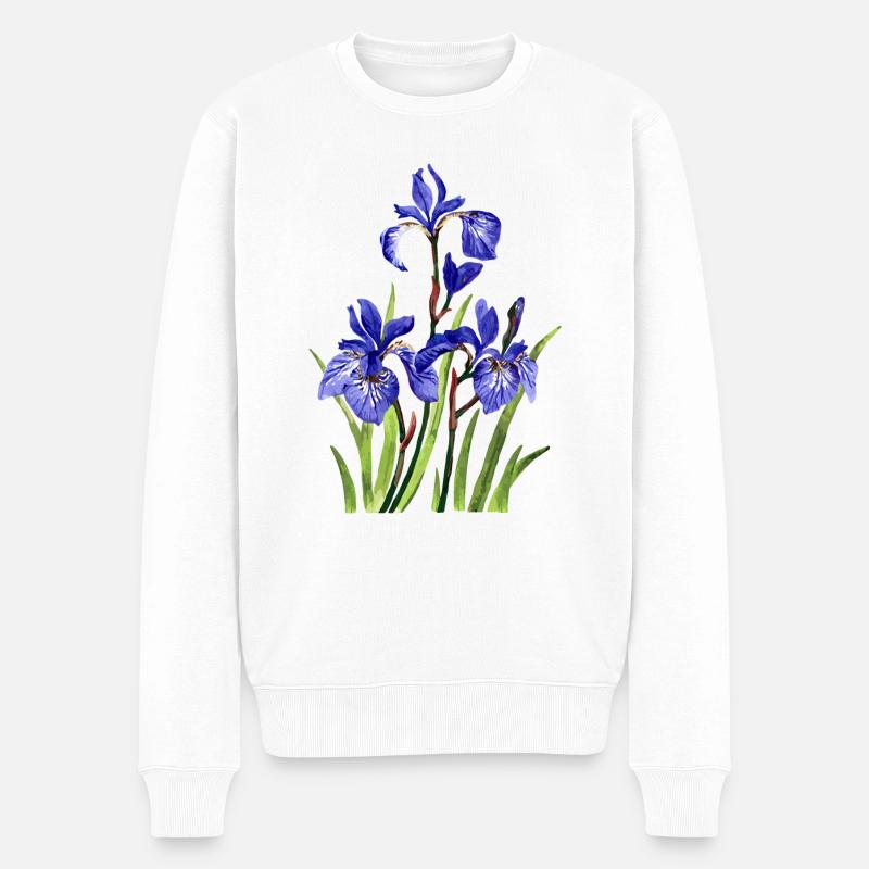 Blumen - Männer Premium Bio Pullover - Weiß