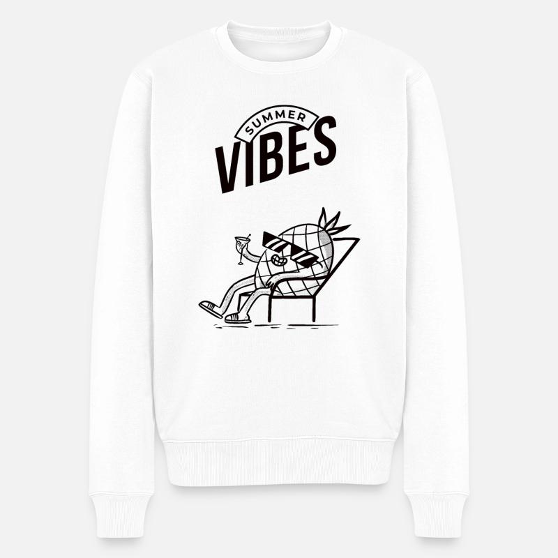 Sommer Ananas - Männer Premium Bio Pullover - Weiß