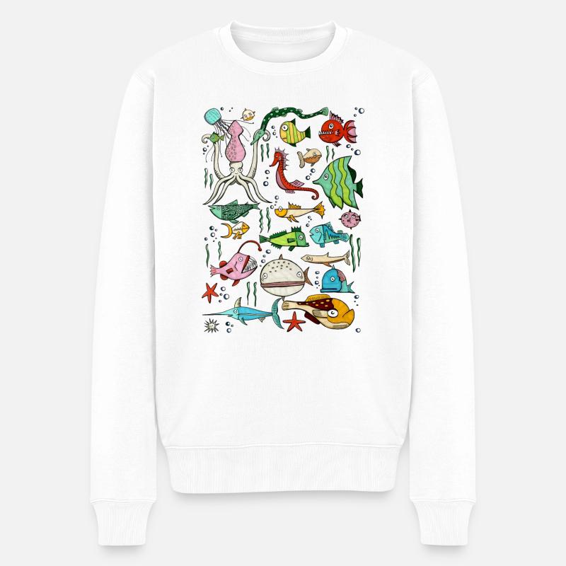 unter dem Meer - Männer Premium Bio Pullover - Weiß