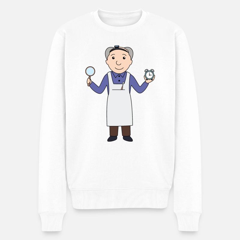 Uhrmacher - Männer Premium Bio Pullover - Weiß
