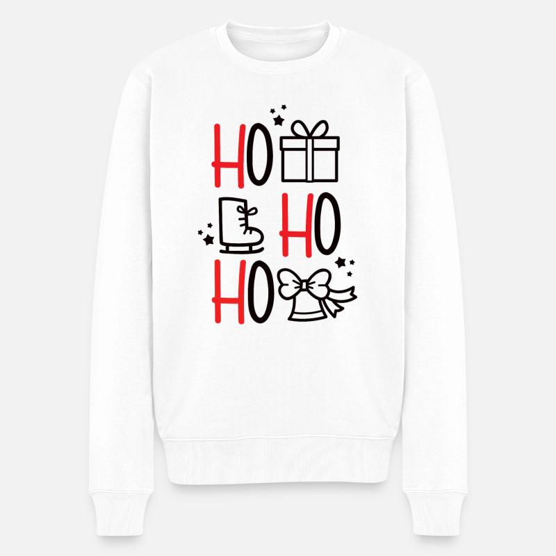 ho ho ho - Männer Premium Bio Pullover - Weiß