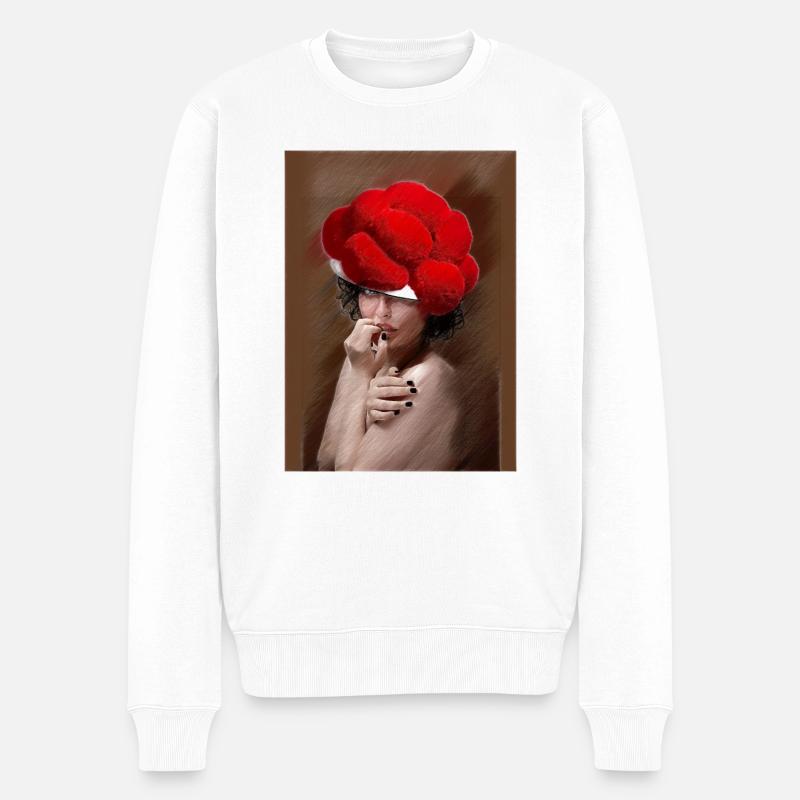 Schwarzwald Lady ART 5.6 - Männer Premium Bio Pullover - Weiß