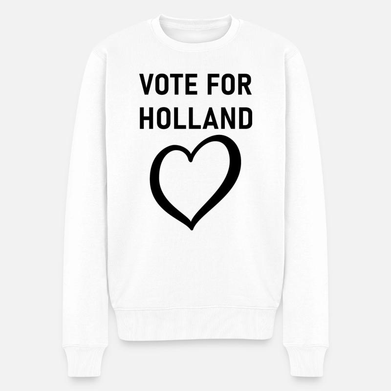 Holland, Niederlande, S10 - Männer Premium Bio Pullover - Weiß