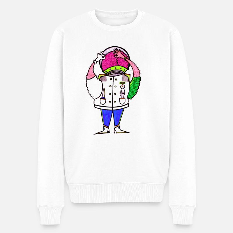 Der Soßen Esser - Männer Premium Bio Pullover - Weiß
