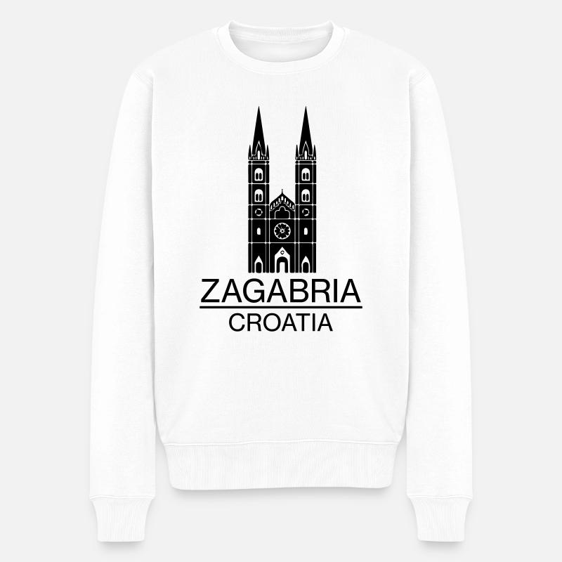 Zagreb - Männer Premium Bio Pullover - Weiß