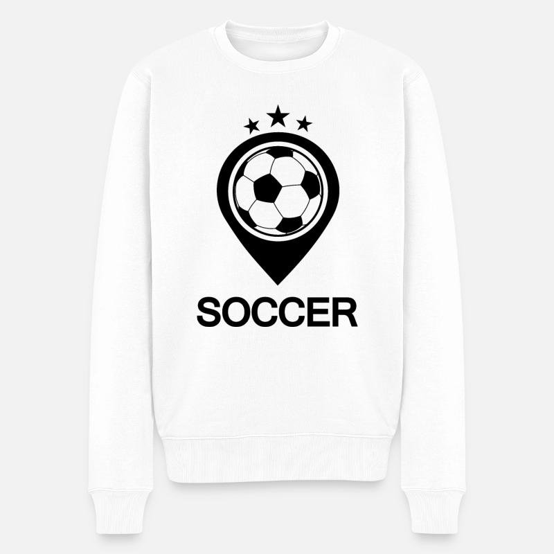 Fußball Soccer - Männer Premium Bio Pullover - Weiß