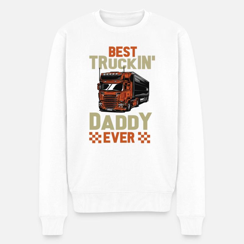 Lastwagenfahrer Spruch & Trucker - Männer Premium Bio Pullover - Weiß