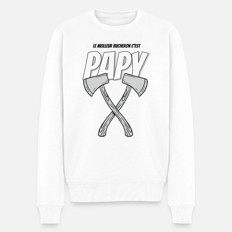 cadeau papy bucheron - Pull Premium bio Homme - blanc