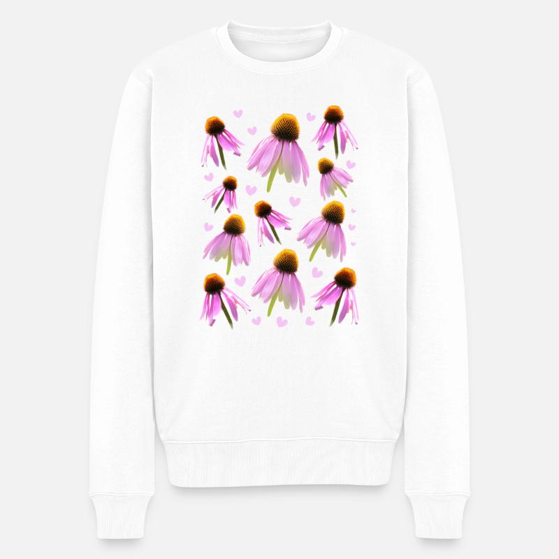 Sonnenhut coneflower - Männer Premium Bio Pullover - Weiß
