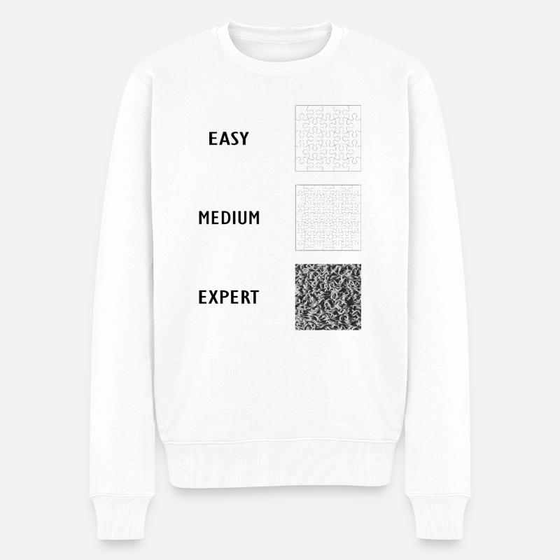 PUZZLE FUN! - Griller eng - Männer Premium Bio Pullover - Weiß