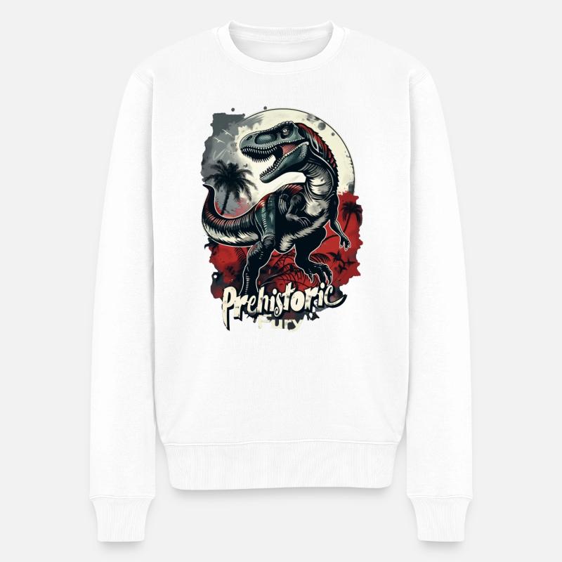 Velociraptor - Männer Premium Bio Pullover - Weiß