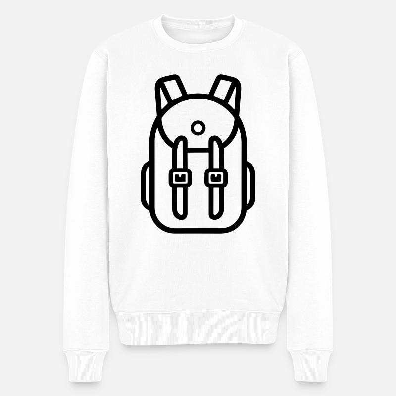 Rucksack - Männer Premium Bio Pullover - Weiß