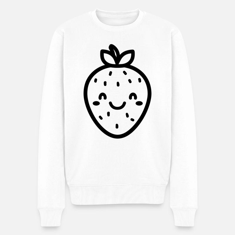 fraise - Pull Premium bio Homme - blanc
