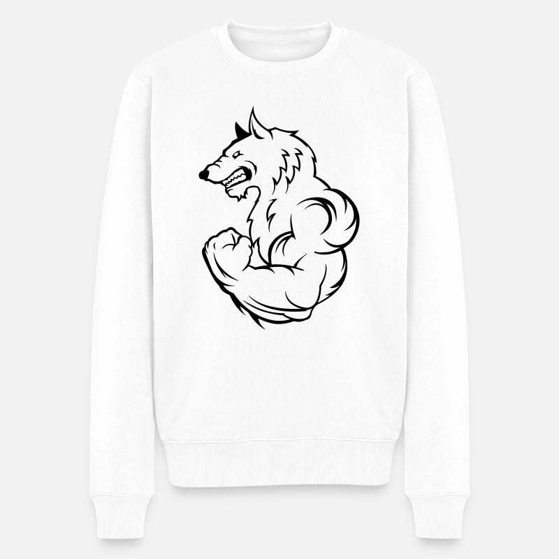 Loup fort - Pull Premium bio Homme - blanc