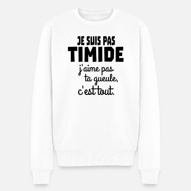 je suis pas timide - Pull Premium bio Homme - blanc