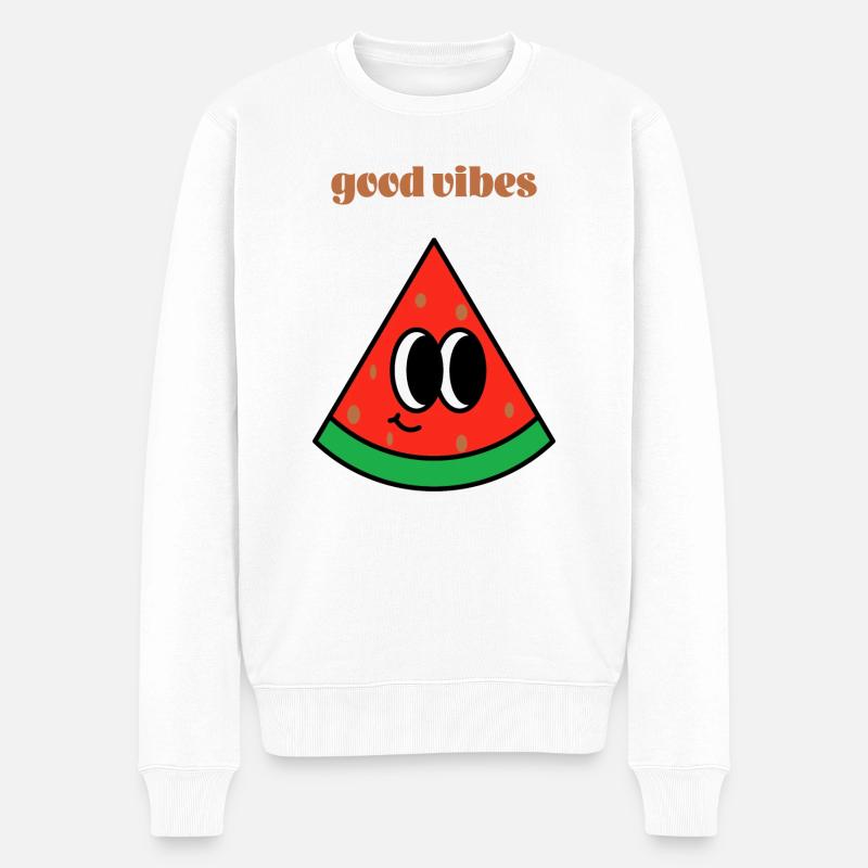 Bonnes vibrations seulement - Pull Premium bio Homme - blanc