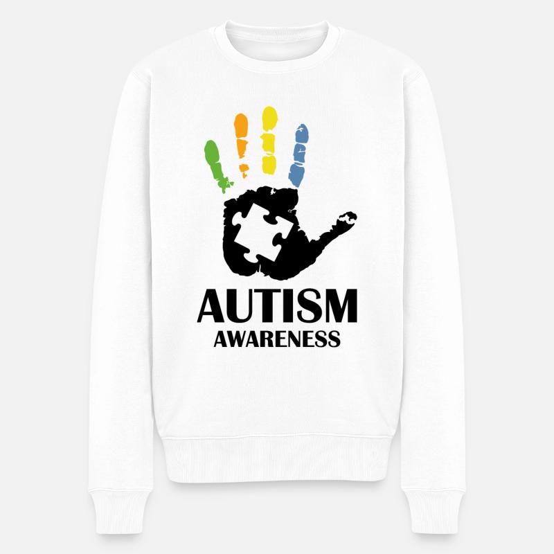 Bewusstsein für Autismus - Männer Premium Bio Pullover - Weiß