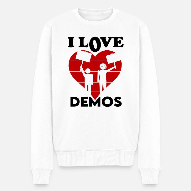 I Love Demos Ich liebe Demostrationen Klimaschutz - Männer Premium Bio Pullover - Weiß