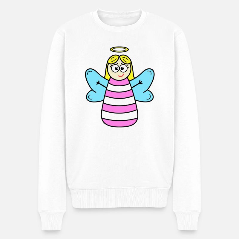 Engel - Männer Premium Bio Pullover - Weiß